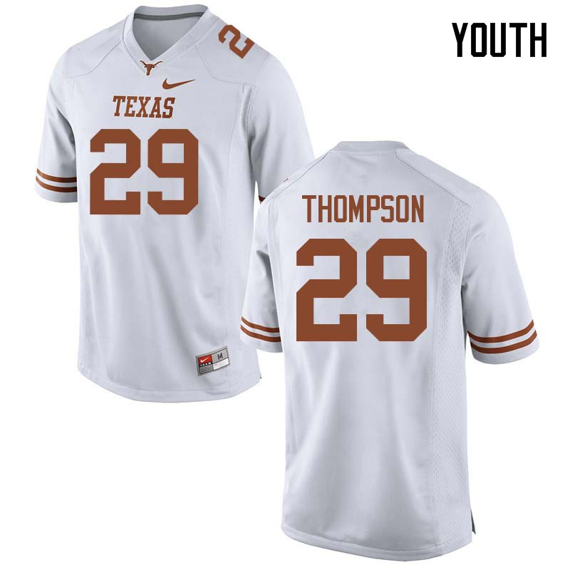 Youth #29 Josh Thompson Texas Longhorns College Football Jerseys Sale-White